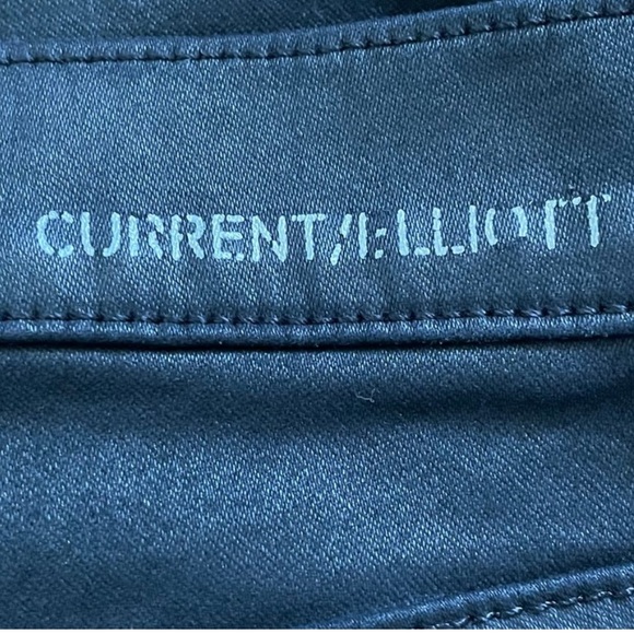 Current/Elliott black high waist ankle skinny coated jean zipper closure size 26 - Picture 10 of 11